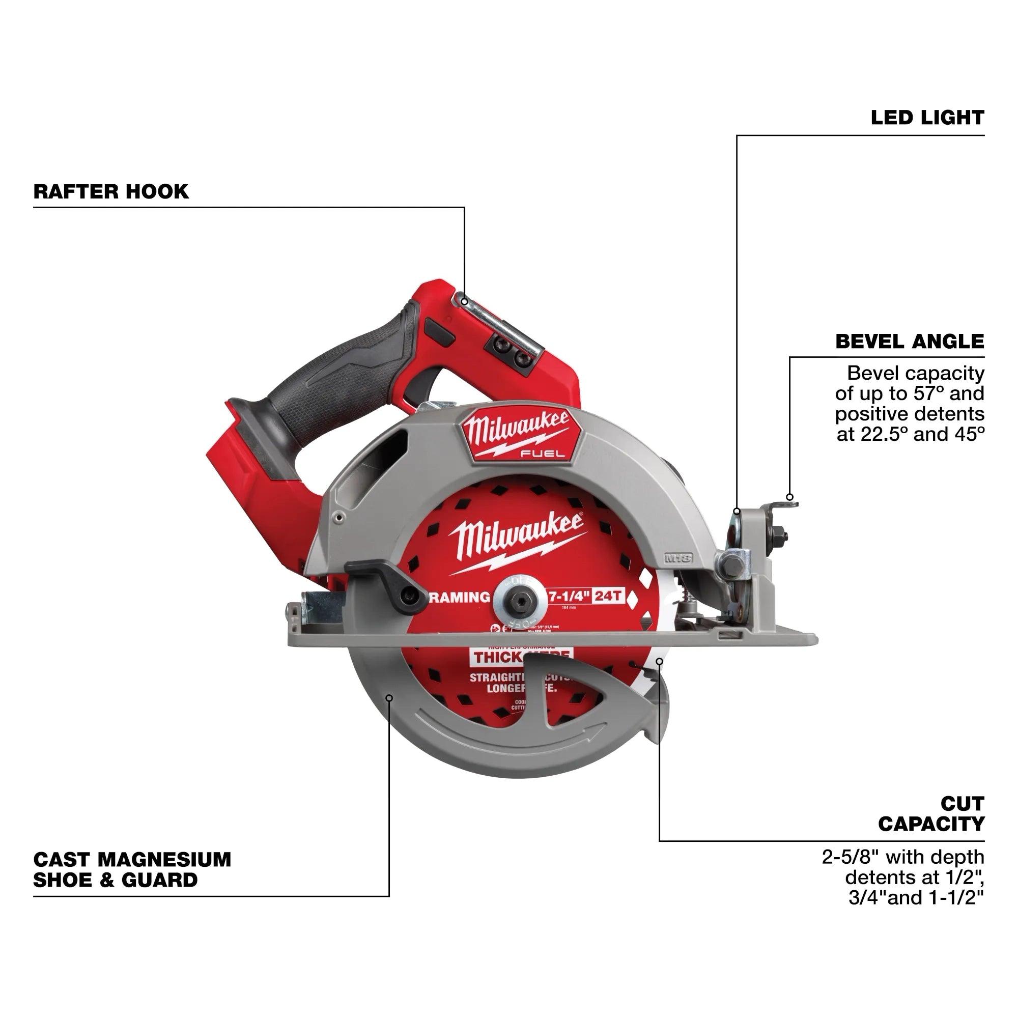 Milwaukee Tools M18 FUEL 7-1/4” Circular Saw (Tool Only) - T and A Tools