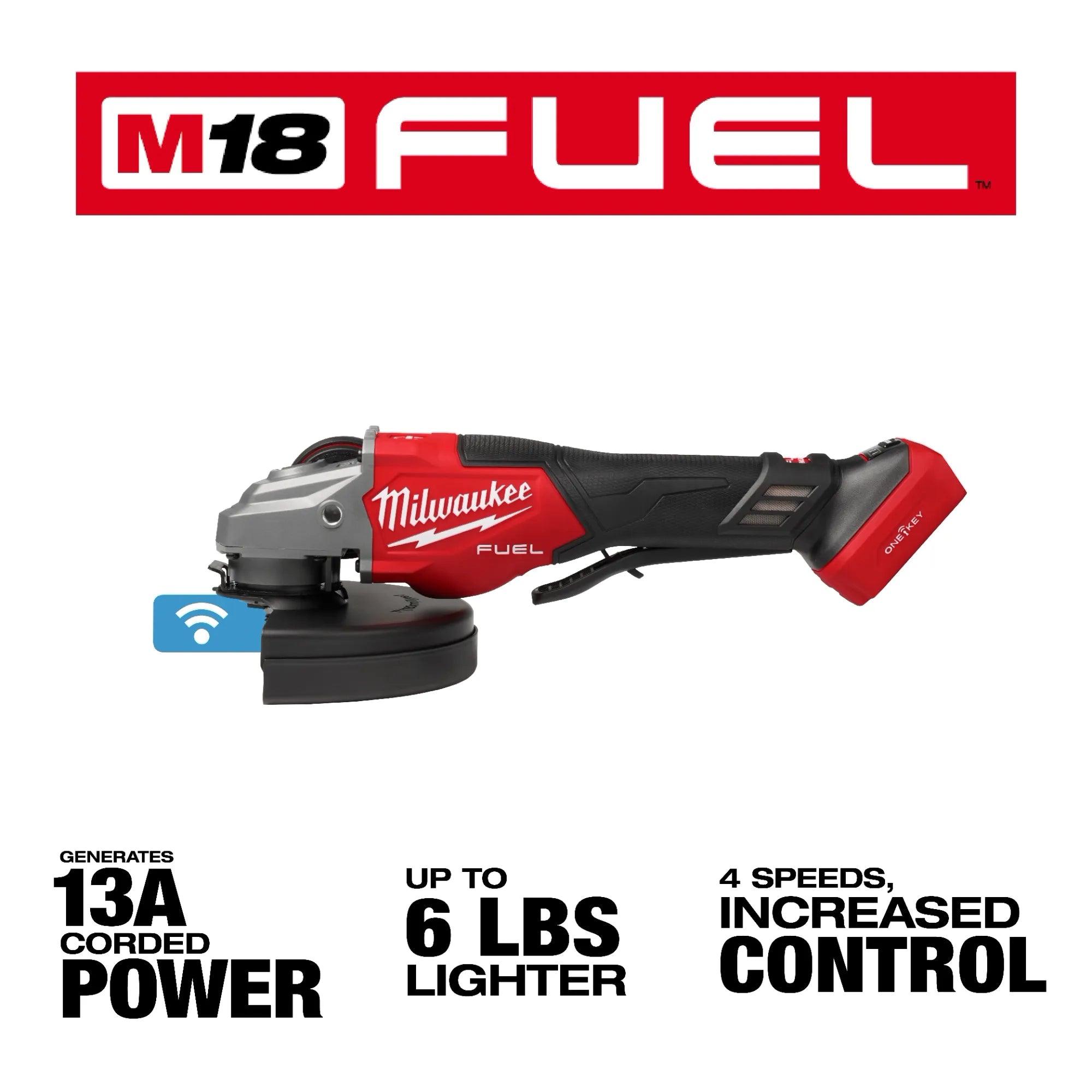 MILWAUKEE M18 FUEL 4-1/2"-7" Variable Speed Braking Grinder With Paddle Switch (Tool Only) - T and A Tools
