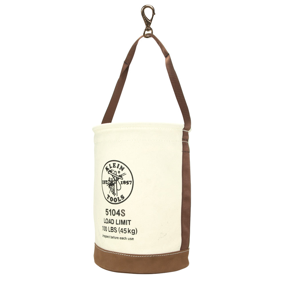 Klein Tools 100 lb Leather Bottom Canvas Bucket With Swivel Snap