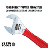 Klein 12 Inch Adjustable Extra Capacity Wrench with Dipped-Handle