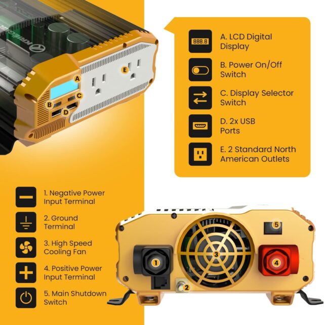 Krieger 2000 Watt Modified Sine Wave Inverter
